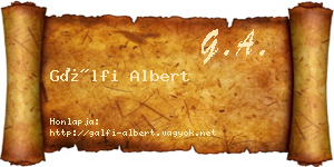 Gálfi Albert névjegykártya