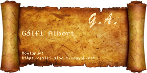 Gálfi Albert névjegykártya
