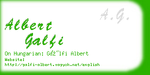 albert galfi business card